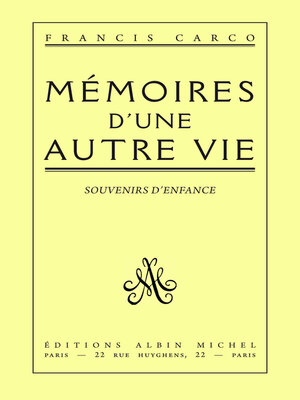 cover image of Mémoires d'une autre vie
